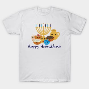 Happy Hanukkah and cute Hanukkah characters T-Shirt